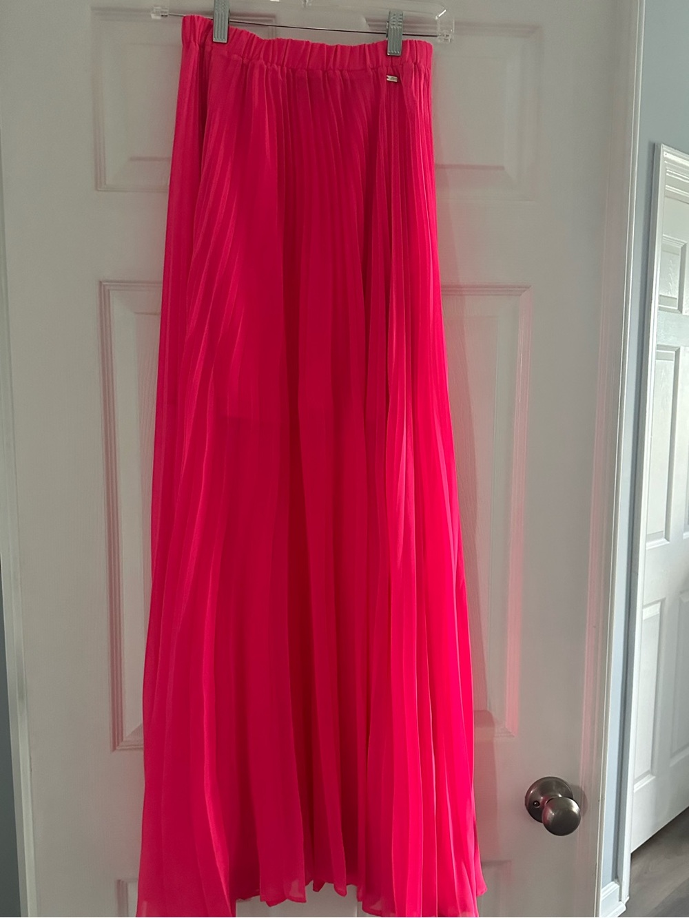 Armani Exchange Hot Pink Pleated Maxi Skirt